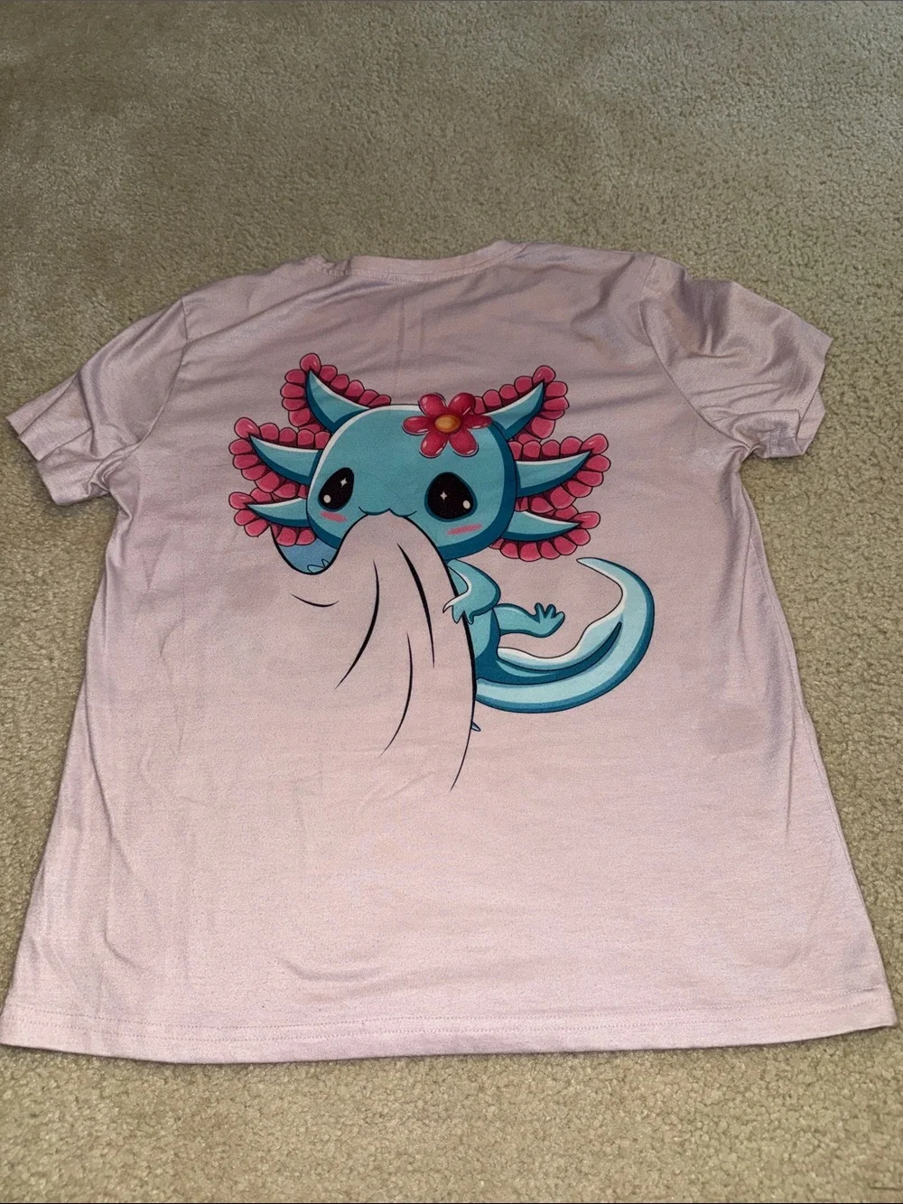 Adorable Girls Pink Axolotl Graphic Pajama Set Size 11/12
